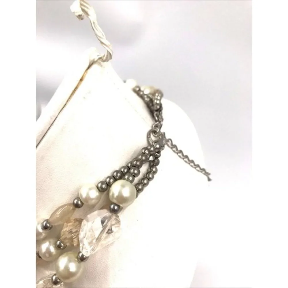 Crystal‎ Faux Pearl Beads  Statement Necklace 18